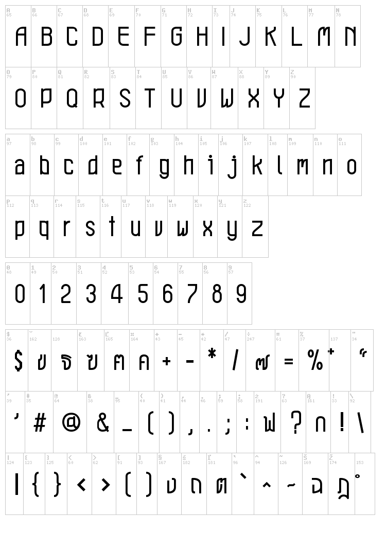Leicht font map